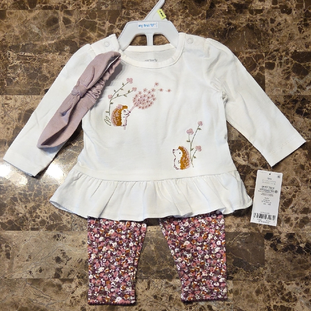 Carter's White Baby Outfit with Floral Accents